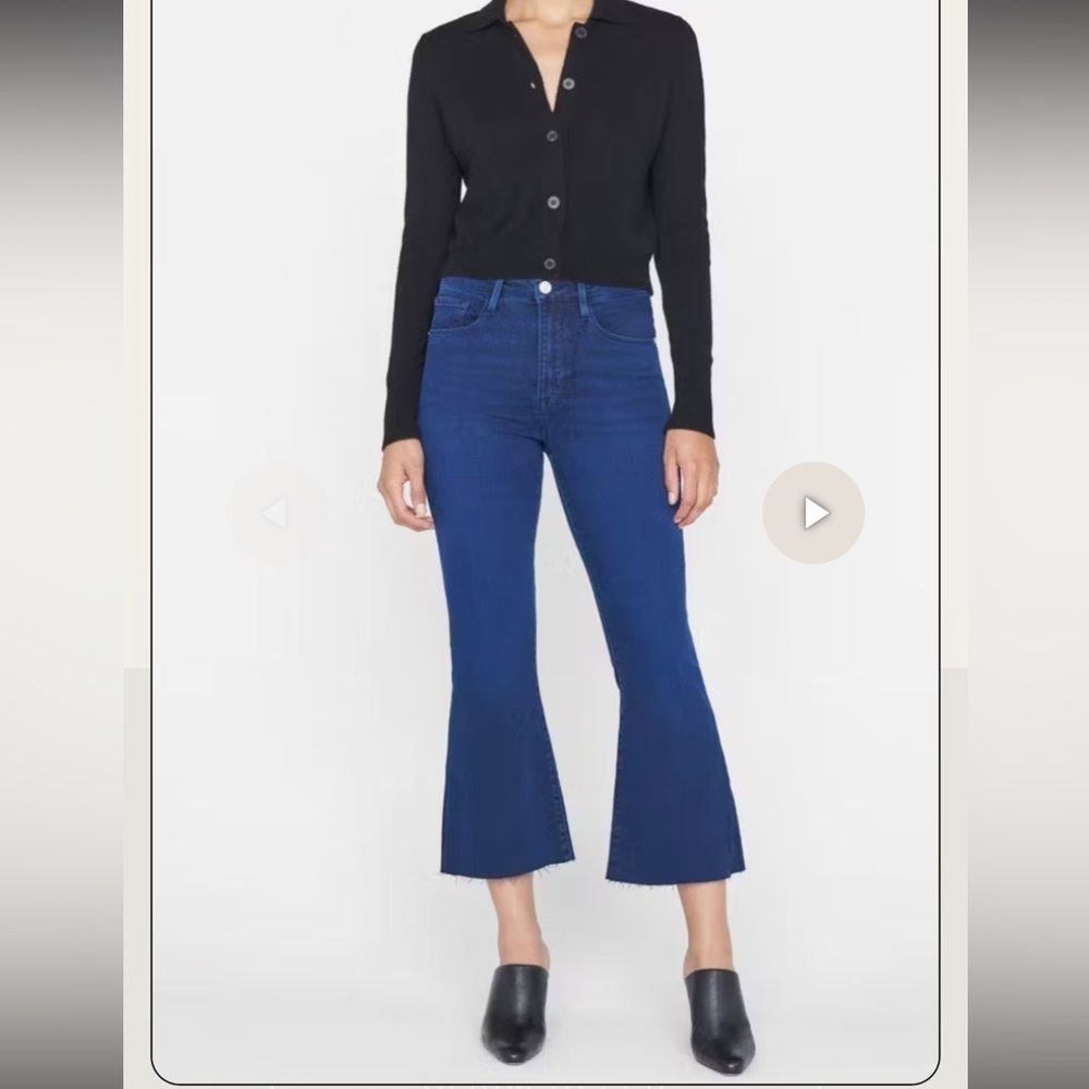 FRAME Denim Le Crop, raw helm jeans